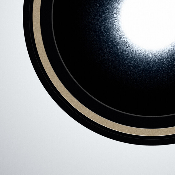 LED ceiling spotlight with downlight black gold